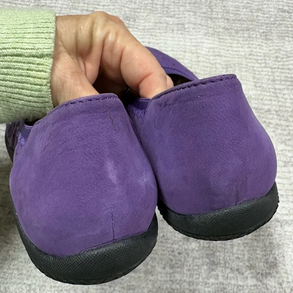 SoftWalk Hampshire Ballet Flats Women’s Sz 6.5 Purple Milled Nubuck Leather - Picture 7 of 8